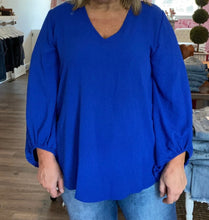 Load image into Gallery viewer, Edie V-Neck Bubble Sleeve Top (4 Colors)