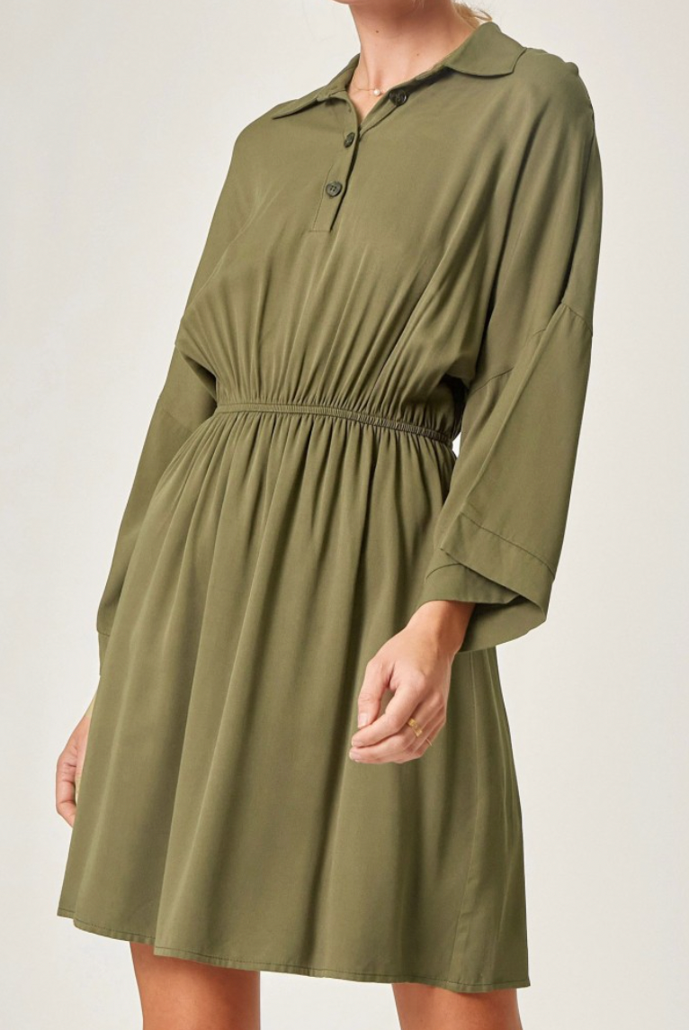 Rachel Dolman Sleeve Collared Dress