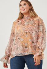 Load image into Gallery viewer, Sheldon Paisley Print Smock Detail Top