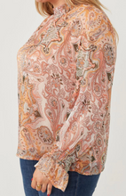 Load image into Gallery viewer, Sheldon Paisley Print Smock Detail Top