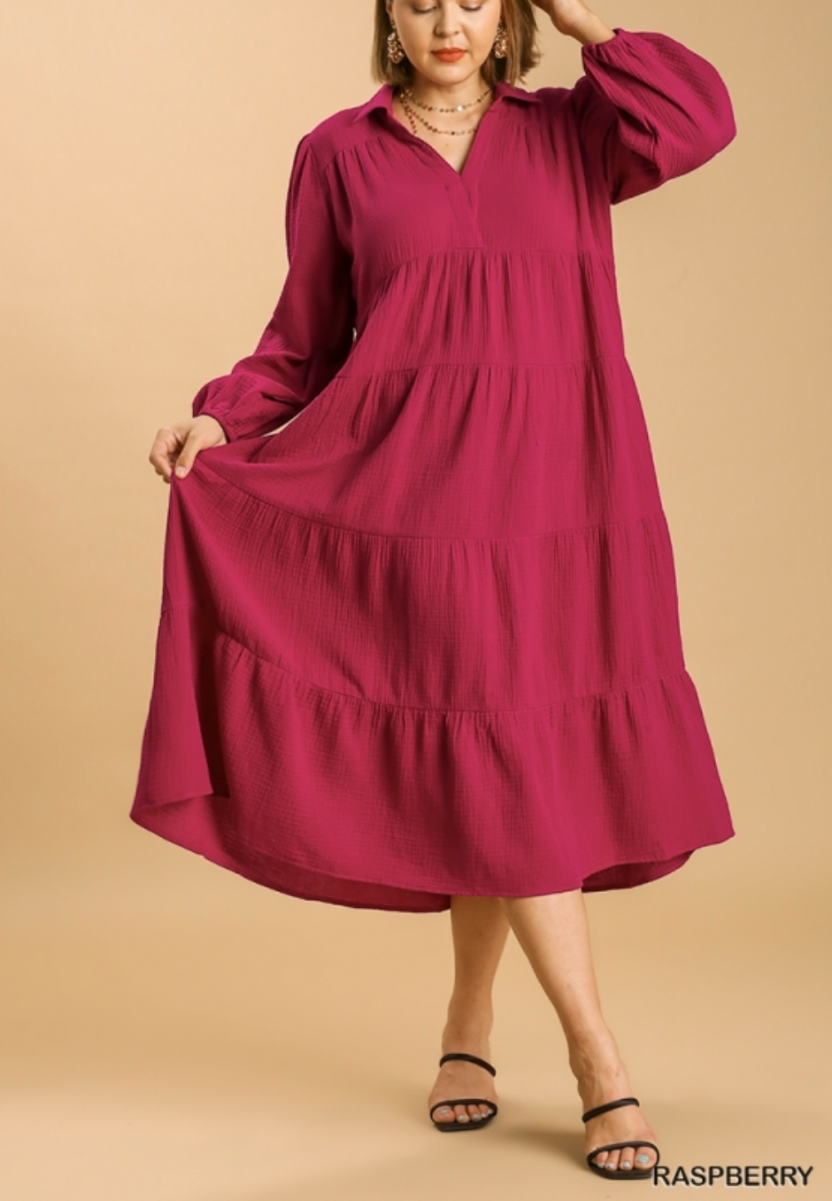 Tomi Tiered Maxi in Raspberry