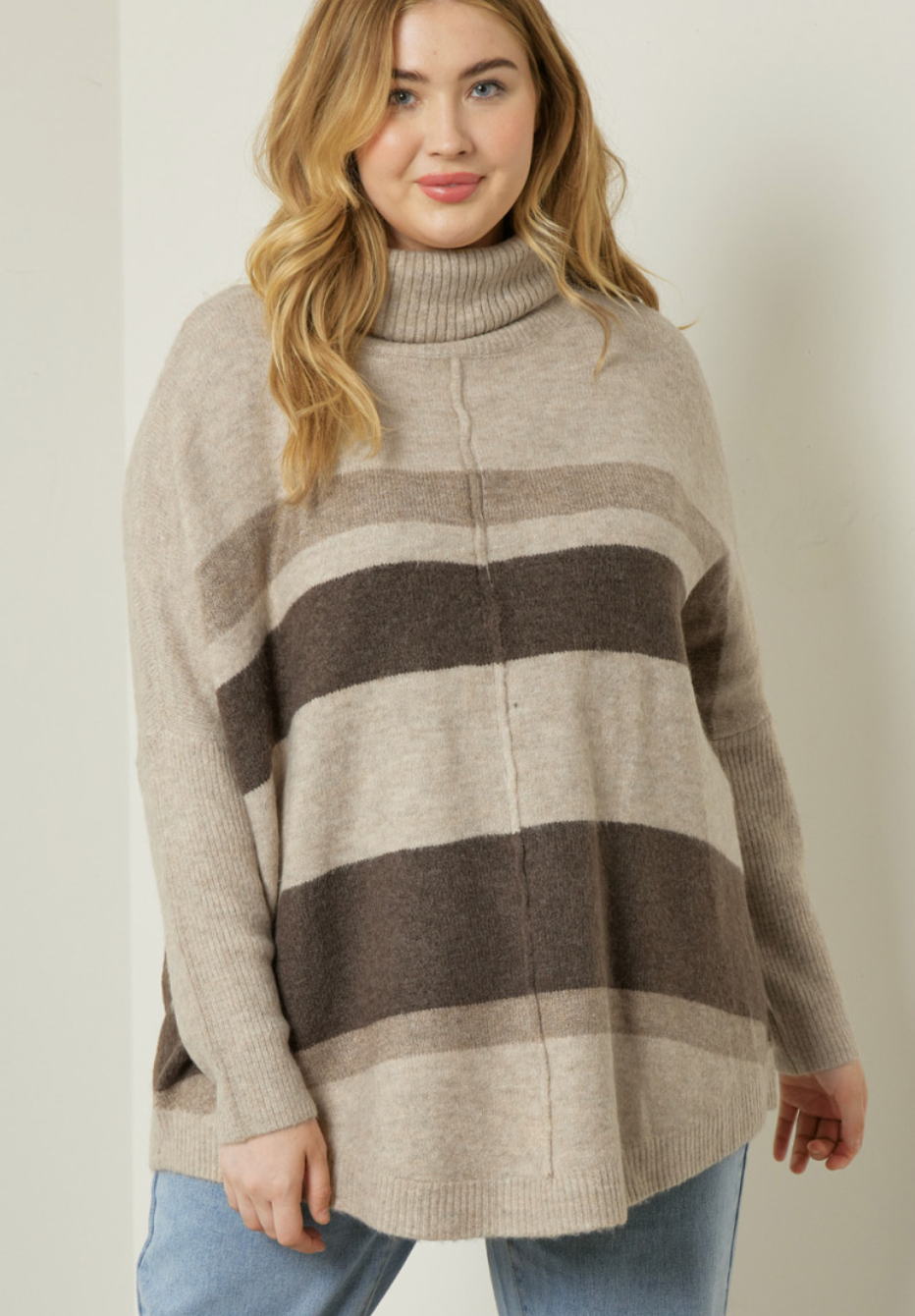 Marcie Cowl Neck Striped Sweater