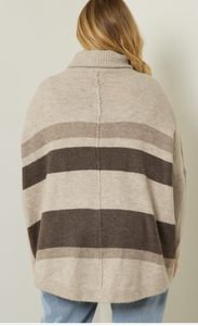 Marcie Cowl Neck Striped Sweater