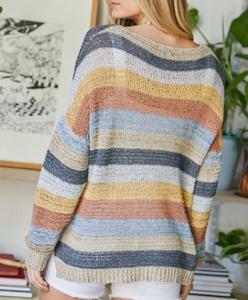 Natasha Oversized Color Block Knit Sweater
