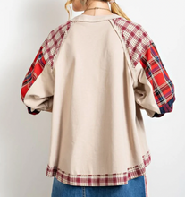 Load image into Gallery viewer, Molly Mixed Plaid French Terry Top