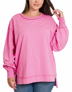 Fiona French Terry Exposed Seam Sweatshirt (2 Colors)