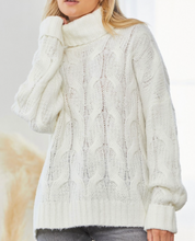 Load image into Gallery viewer, Marin Cable Knit Cowl Neck Sweater