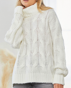 Marin Cable Knit Cowl Neck Sweater