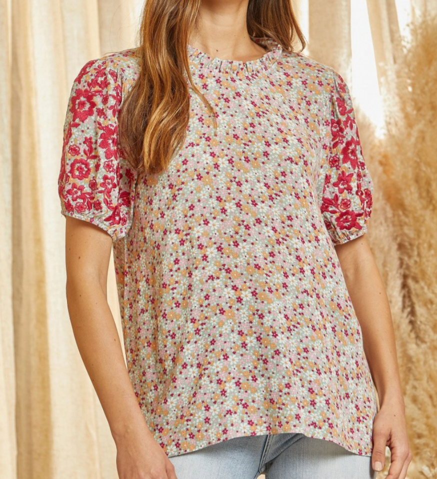 Selena Floral Embroidered Top