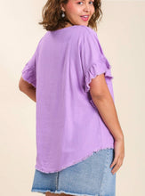 Load image into Gallery viewer, Larraine Short Ruffle Sleeve Top (5 Colors)