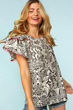 Load image into Gallery viewer, Rhea Boho Double Flutter Sleeve Top