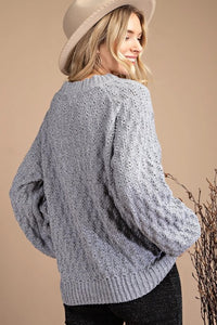 Langley V-Neck Fluffy Chenille Sweater