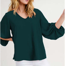 Load image into Gallery viewer, Edie V-Neck Bubble Sleeve Top (4 Colors)