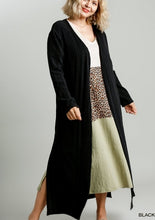 Load image into Gallery viewer, Casey Long Body Open Front Cardigan in Black