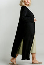 Load image into Gallery viewer, Casey Long Body Open Front Cardigan in Black
