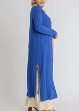 Load image into Gallery viewer, Casey Long Body Open Front Cardigan in Blue