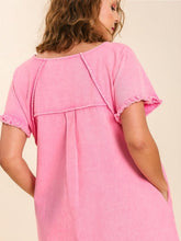 Load image into Gallery viewer, Renee Frayed Denim Dress in Pink