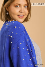 Load image into Gallery viewer, Restocked! Danielle Pearl Detail Cardigan in UK Blue
