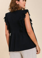 Load image into Gallery viewer, Laura Floral Embroidered Cap Sleeve Top with Pom Poms