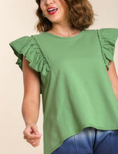 Load image into Gallery viewer, Fiona French Terry Top with Double Ruffle Sleeve