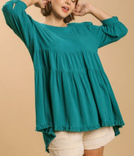 Load image into Gallery viewer, Tia 3/4 Puff Sleeve Babydoll Tunic